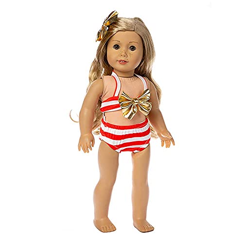 Uteruik Puppe Bikini Badeanzug Kleidung für 46 cm amerikanische Puppe Custume Outfits Zubehör (#C) von Uteruik