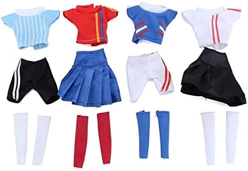 Uteruik Puppe Dress Up Puppe Fußball Trikot Kleidung für 11,5 Zoll Puppen Kostüm Zubehör Sportkleidung Kindertag Geschenk, 4 Sets von Uteruik