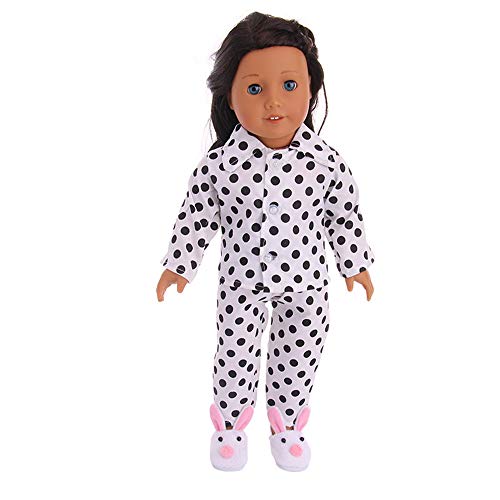 Uteruik Puppen-Pyjama-Anzug, Kleidung für 46 cm, Mädchen, Puppe, Winter, lässiges Outfit – Oberteil und Hose, Kostümzubehör, 2 Stück/Set (#C) von Uteruik