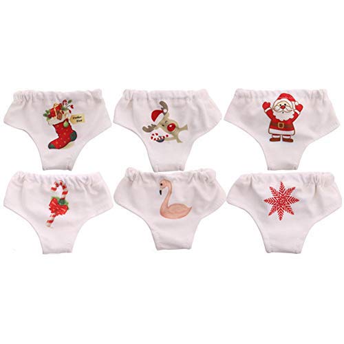 Uteruik Puppe Unterhose für 18 Zoll American Girl Puppe Kleidung Weihnachten Muster Unterwäsche Sets, 6 Stück (Neiku-B) von Uteruik