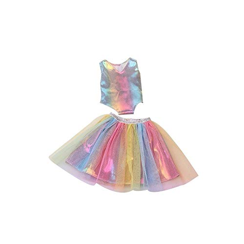 Uteruik Puppen-Regenbogen Rock Set Kleidung für 46 cm amerikanische Puppen Casual Outfits – Body, Rock, Kostüm, Zubehör, Spielzeug von Uteruik