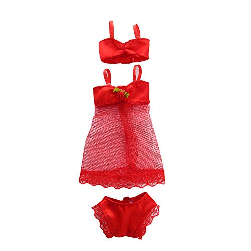 Uteruik Puppen-Spitzen-Schlafanzug, Badeanzug Kleidung für Puppen-Outfits – Spitzenkleid, Unterhose, Korsett für Mädchen, Puppen-Outfits, Kostümzubehör, 3-teiliges Set (#G) von Uteruik