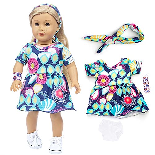 Uteruik Puppenkleid Kleidung für 46 cm große amerikanische Puppe – Kleid Stirnband Outfits Custume Zubehör (#D) von Uteruik