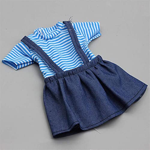 Uteruik Puppenkleidung T-Shirt Jeansrock Träger Kleid Outfit Kleidung Set für 60 cm 1/3 BJD Puppe von Uteruik