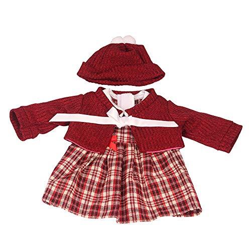 Uteruik Puppenpullover Kleid Kleidung mit Strickmütze für 46 cm Mädchen Puppe Our Generation Puppenkleid Rock Outfits Kostüm Zubehör von Uteruik