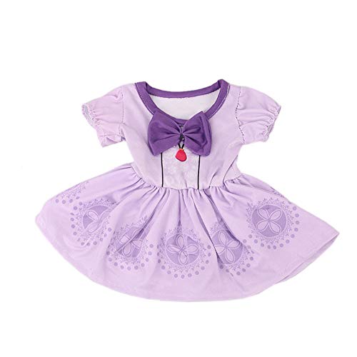 Uteruik Puppenrock, Kleid, Kostüm, Kleidung mit violetter Schleife für 46 cm, American Girl Puppen-Outfits, Kostümzubehör von Uteruik