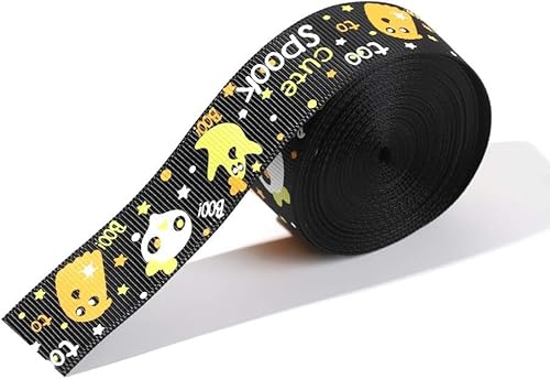 Uteruik Ripsband für Halloween, Polyester, für Hochzeit, Weihnachtsdekoration, DIY, Hochzeit, Geschenkpapier, 25 mm x 5 m von Uteruik