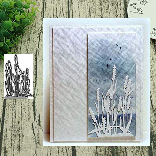 Uticon Stanzschablonen für Kartenherstellung, Schilfgras-Metall-Stanzformen zum Basteln, Scrapbooking, Prägung, Papierkarten, Album, Schablone – Silber von Uticon