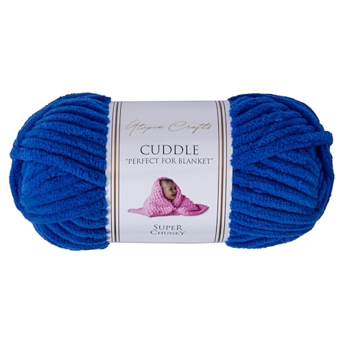 Utopia Crafts Cuddle Super Chunky Chenille-Garn, weich, zum Stricken und Häkeln, 100 g – 60 m (Azur) von Utopia Crafts