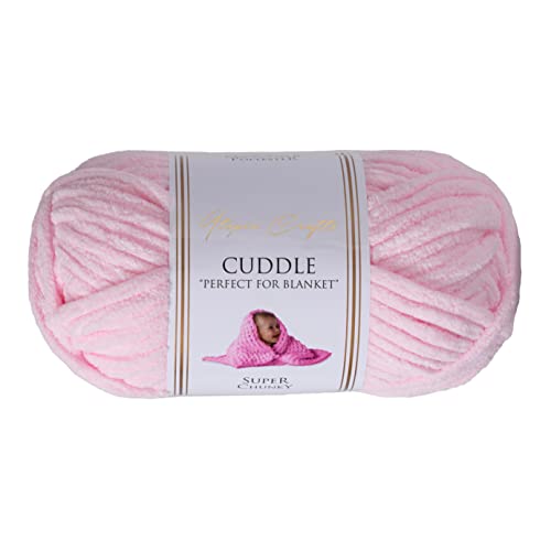 Utopia Crafts Cuddle Super Chunky Chenille-Garn zum Stricken und Häkeln, 100 g – 60 m, Babyrosa von Utopia Crafts