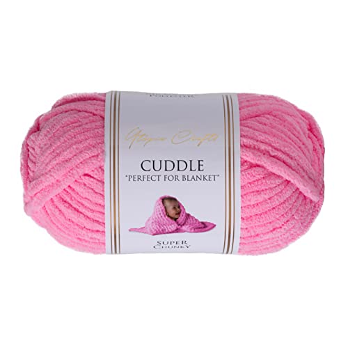 Utopia Crafts Cuddle Super Chunky Chenille-Garn zum Stricken und Häkeln, 100 g – 60 m, Hot Pink von Utopia Crafts