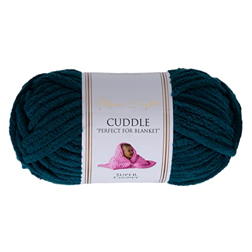 Utopia Crafts Cuddle Super Chunky Chenille-Garn zum Stricken und Häkeln, 100 g – 60 m, Smaragdgrün von Utopia Crafts