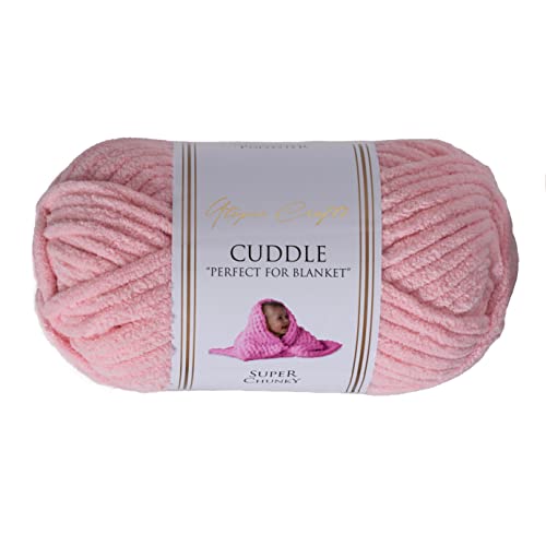 Utopia Crafts Cuddle Super Chunky Chenille-Garn zum Stricken und Häkeln, 100 g – 60 m, weiches Rosa von Utopia Crafts