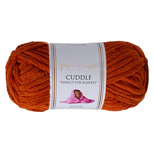 Utopia Crafts Cuddle Super Chunky Chenille-Garn zum Stricken und Häkeln, 100 g – 60 m (Karamell) von Utopia Crafts