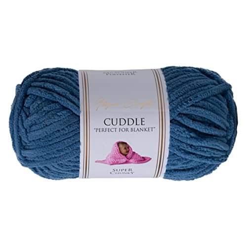 Utopia Crafts Cuddle Super Chunky Chenille-Garn zum Stricken und Häkeln, 100 g – 60 m (Saxe-Blue) von Utopia Crafts