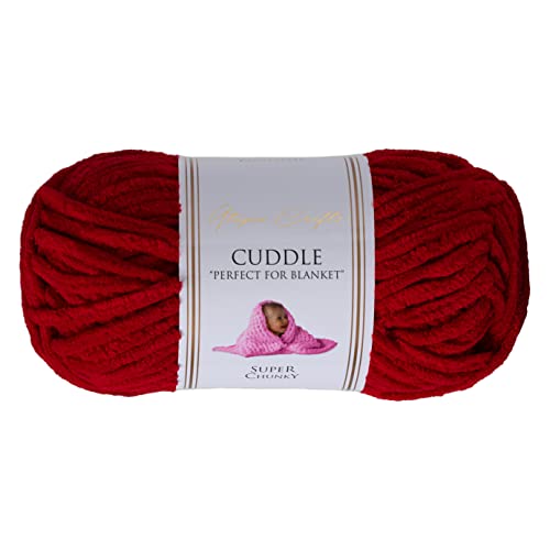 Utopia Crafts Cuddle Super Chunky Chenille-Garn zum Stricken und Häkeln, 100 g – 60 m (Wein) von Utopia Crafts