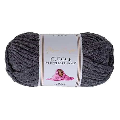 Utopia Crafts Cuddle Super Chunky Chenille-Garn zum Stricken und Häkeln, 100 g – 60 m (stahlgrau) von Utopia Crafts