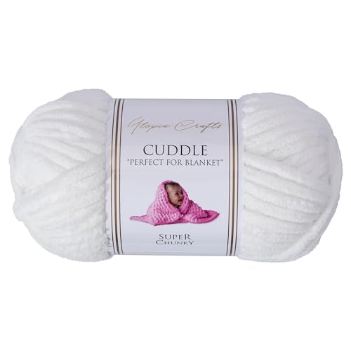 Utopia Crafts Cuddle Super Chunky Chenille Weiches Garn zum Stricken und Häkeln, 100g-60m (Ivory) von Utopia Crafts