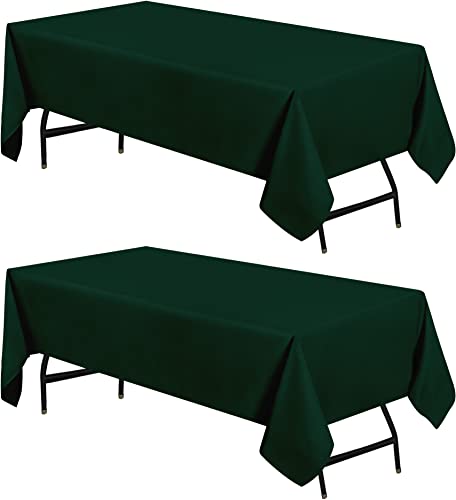 Utopia Kitchen Quadratische Tischdecke, 2 Stück, 152x260 cm, Jägergrün, maschinenwaschbar, Polyester-Tischdecke, für Esszimmer, Buffet-Partys, Veranstaltungen, Hochzeiten und Restaurants von Utopia Kitchen