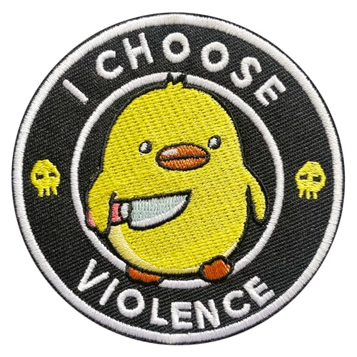 I Choose Violence Patch, 7,6 cm bestickter Meme-Aufnäher mit Klettverschluss-Rückseite, humorvoller lustiger Moral-Patch mit Klettverschluss für taktische Rucksäcke, Lunch-Taschen, Hüte, Westen und von Uudimee