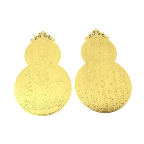 UxicRuya 2 Stück Feng Shui-Amulettkarte, Segenskarten bringen Reichtum und Schätze, Schutzkarten für Handtaschen, Neujahrsgeschenke, Gold von UxicRuya