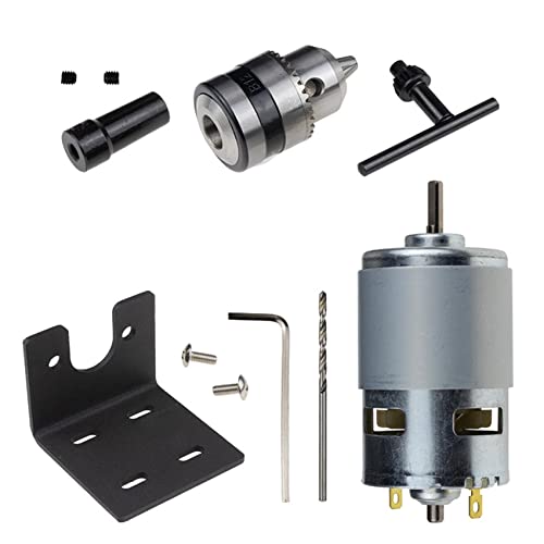 Uxsjakjsd 775 Motor 10000U/Min DC 12V Drehmaschine 775 Motor mit Mini Hand Bohrer Futter und FräSen Maschinen Halterung von Uxsjakjsd