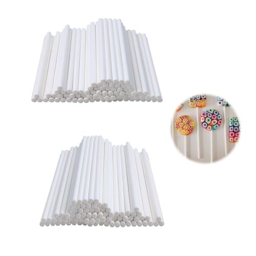 200 Stück Lolli Stiele,Cake Pop Stiele,Stiele Pops Sticks,Lolli Cakepop Kit,Lollipop Ständer Thick,Cakepopstiel Lolli Stiele,Cake Pops Stiele,Wrappers Zubehör Zur,Herstellung Von Lutschern Kuchen von Uzndq