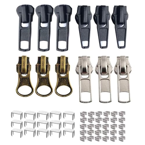 Reißverschluss Reparatur Set,Reisverschluss Zipper Ersatz,57 Stück Reißverschluss Reparatur Set,Reisverschlussreparatur Set,Reißverschluss Reparieren Jacke,Für Jacken,Jeans,Mantel,Taschen,Zelte von Uzndq