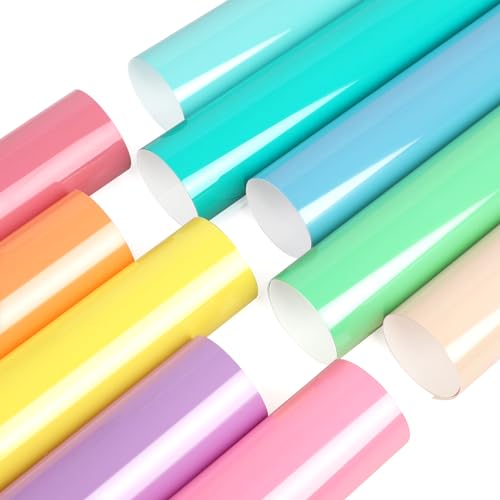 V C VACREER 3D Puff Vinyl Heat Transfer – Pastel Puff HTV Heat Transfer Vinyl 10 Blatt 30,5 x 25,4 cm Puffy Eisen auf Vinyl Pack für T-Shirts Stoffe von V C VACREER