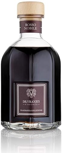 Dr. Vranjes - Rosso Nobile 1250 ml Diffuser + Doppelpack Schwarze Sticks (3 Stück) - Luxuriöser Raumduft Made in Italy, Hauptduft Frucht: Orange, Erdbeere und Rote Beeren, Birke von Dr. Vranjes