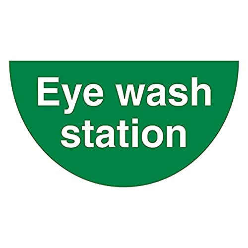 Eye Wash Station – 620 x 350 mm – Halbmond selbstklebende Bodenaufkleber von V Safety