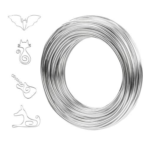 VABNEER Basteldraht, Biegsam Handwerk Metalldraht Aluminiumdraht für Schmuck machen Lieferungen (Silber) (1, 2mmx15m) von VABNEER