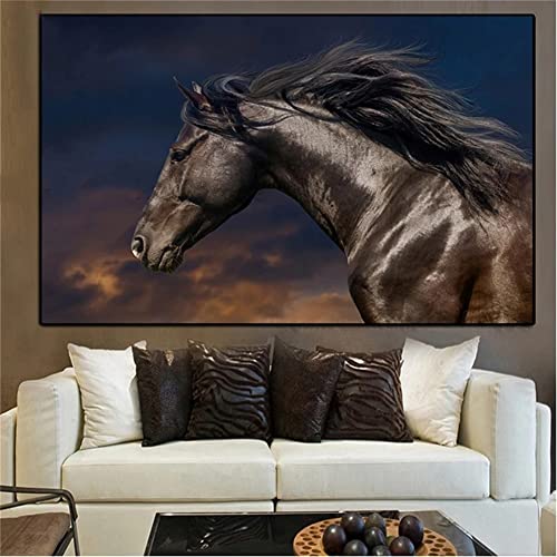 5D Diamant Painting Bilder Full Groß, Hübsch das Pferd 40x80cm Diamant Malerei für Erwachsene & Kinder, DIY Diamond Painting Set Strass Stickerei Kreuzstich Handwerk für Wand Dekor Geschenk von VABUN