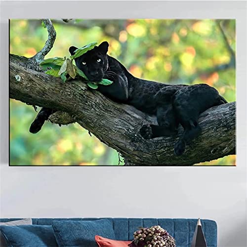 Groß DIY Diamond Painting Bilder Kits, Schwarzer Panther 30x60cm 5D Diamond Painting Set Voller Diamant Kreuzstich Mosaik Gemälde für Kunst Basteln Leinwand Wanddekoration Aufkleber von VABUN