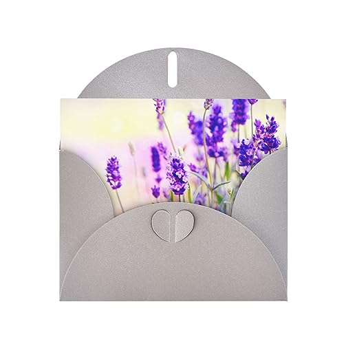 Grußkarten mit Umschlägen Lavendel Blume Druck Perlglanz Papier Urlaubskarten Lustige Geburtstagskarte 10,2 x 15,2 cm Party Einladungskarte Blanko-Karten von VACSAX