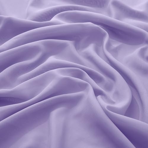 VACVELT Fliederfarbener Chiffon-Stoff, 152,4 cm breit, Chiffon-Stoff, durchscheinender Stoff, für Hochzeitsbögen, Drapierungen, Party-Dekoration (vorgeschnitten, 4,5 m) von VACVELT