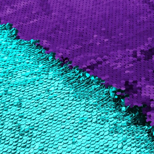 VACVELT Flip Pailletten Stoff von The Yard, 91 cm Wende-Paillettenstoff, Türkis + lila Glitzerstoff, glitzernder Meerjungfrau-Paillettenstoff für Graffiti, Brautkleid, Hochzeitsdekorationen, Nähen VACVELT Flip Pailletten Stoff von The Yard, 91 cm Wende-Paillettenstoff, Türkis + lila Glitzerstoff, glitzernder Meerjungfrau-Paillettenstoff für Graffiti, Brautkleid, Hochzeitsdekorationen, Nähen von VACVELT