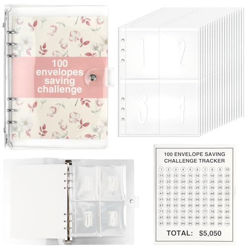 Budget Planner Deutsch, Budgetplaner, 100 Envelope Saving Challenge, Sparbuch, Budget Binder A5 Mit Challengers Tracker & Pre-numbered Taschen, Ringbuch Geld Challenge von VAIAV