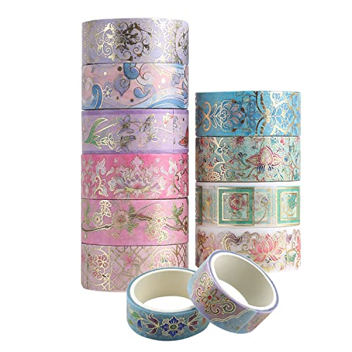 VAIAV Washi Tape Set 12 Rollen Washi Klebeband Set Rosa Masking Tape Dekoratives Klebeband für Heimwerker Kunst Scrapbooking Diary Decorative und Geschenkverpackung von VAIAV