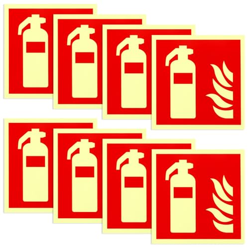 Feuerlöscher Schild - 8 Stück 15 * 15cm PVC Starker Selbstklebende Brandschutzschild Feuerlöscher Langnachleuchtend Aufkleber Sicherheitsmarkierung für Haus Büro Baustelle und Auto Feuerlöscher Schild - 8 Stück 15 * 15cm PVC Starker Selbstklebende Brandschutzschild Feuerlöscher Langnachleuchtend Aufkleber Sicherheitsmarkierung für Haus Büro Baustelle und Auto von VAIGU:OA