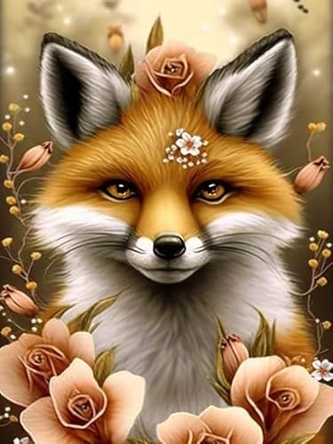 VAIIEYO 5D DIY 5D Diamond Painting Erwachsene Fuchs, Diamant Painting Bilder Malerei Kits Tier, Malen Nach Zahlen Diamant Home Wand Decor Gemälde Kreuzstich Diamond Dekoration 30x40 cm-4 von VAIIEYO