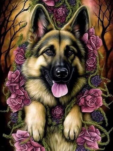 VAIIEYO 5D DIY 5D Diamond Painting Erwachsene Hund, Diamant Painting Bilder Malerei Kits Tier, Malen Nach Zahlen Diamant Home Wand Decor Gemälde Kreuzstich Diamond Dekoration 30x40 cm von VAIIEYO