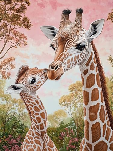 VAIIEYO 5D DIY 5D Diamond Painting Giraffe, Diamant Painting Bilder Malerei Kits Tier, Malen Nach Zahlen Diamant Home Wand Decor Gemälde Kreuzstich Diamond Dekoration 30x40 cm-41 von VAIIEYO