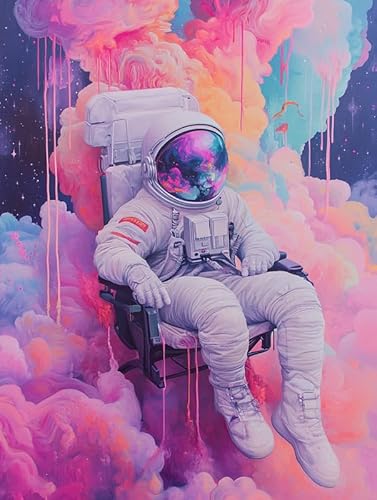 VAIIEYO 5D DIY Diamond Painting Astronaut, Diamant Painting Bilder Malerei Kits Astronaut, Malen Nach Zahlen Diamant Home Wand Decor Gemälde Kreuzstich Diamond Dekoration 30x40 cm-1883 von VAIIEYO