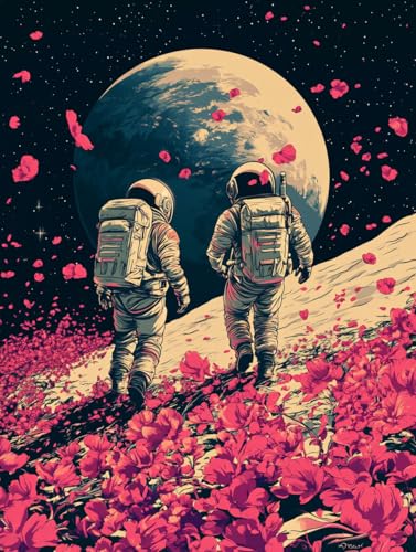 VAIIEYO 5D DIY Diamond Painting Astronaut, Diamant Painting Bilder Malerei Kits Astronaut, Malen Nach Zahlen Diamant Home Wand Decor Gemälde Kreuzstich Diamond Dekoration 40x50cm A1515 von VAIIEYO