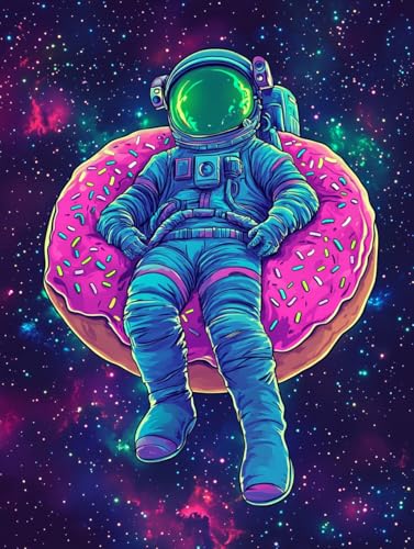 VAIIEYO 5D DIY Diamond Painting Astronaut, Diamant Painting Bilder Malerei Kits Astronaut, Malen Nach Zahlen Diamant Home Wand Decor Gemälde Kreuzstich Diamond Dekoration 40x50cm A1620 von VAIIEYO