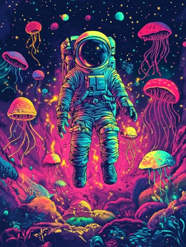 VAIIEYO 5D DIY Diamond Painting Astronaut, Diamant Painting Bilder Malerei Kits Astronaut, Malen Nach Zahlen Diamant Home Wand Decor Gemälde Kreuzstich Diamond Dekoration 40x50cm A556 von VAIIEYO