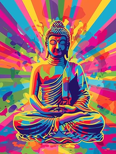 VAIIEYO 5D DIY Diamond Painting Buddha-Statuen, Diamant Painting Bilder Malerei Kits Religion, Malen Nach Zahlen Diamant Home Wand Decor Gemälde Kreuzstich Diamond Dekoration 30x40cm B131 von VAIIEYO