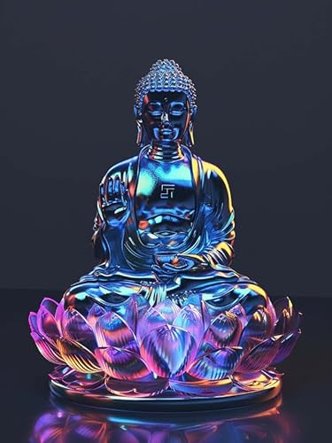 VAIIEYO 5D DIY Diamond Painting Buddha-Statuen, Diamant Painting Bilder Malerei Kits Religion, Malen Nach Zahlen Diamant Home Wand Decor Gemälde Kreuzstich Diamond Dekoration 30x40cm B1382 von VAIIEYO