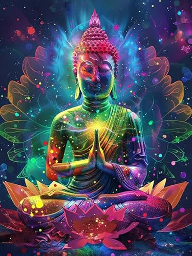 VAIIEYO 5D DIY Diamond Painting Buddha-Statuen, Diamant Painting Bilder Malerei Kits Religion, Malen Nach Zahlen Diamant Home Wand Decor Gemälde Kreuzstich Diamond Dekoration 30x40cm B505 von VAIIEYO